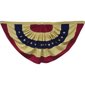 Cotton Printed Aged Flag Bunting 32x58 Americana Farmhouse Patriotic Décor